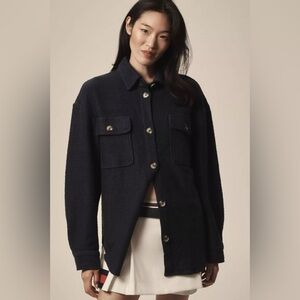 By Anthropologie Knit Shacket, a hybrid shirt-jacket.